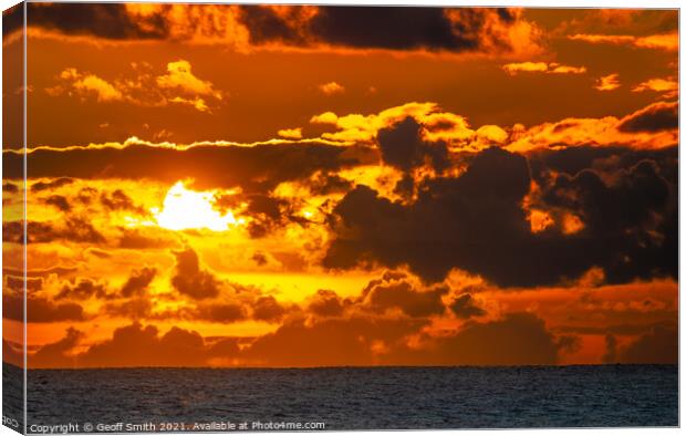Cloudy Sunset at Sea Canvas Print by Geoff Smith