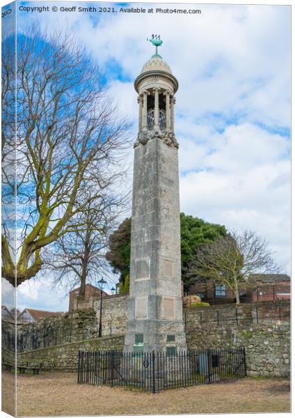 Mayflower Memorial in Southampton Canvas Print by Geoff Smith