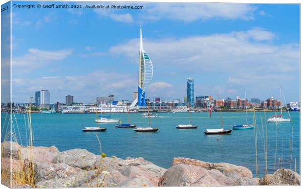 Portsmouth Harbour and City Canvas Print by Geoff Smith