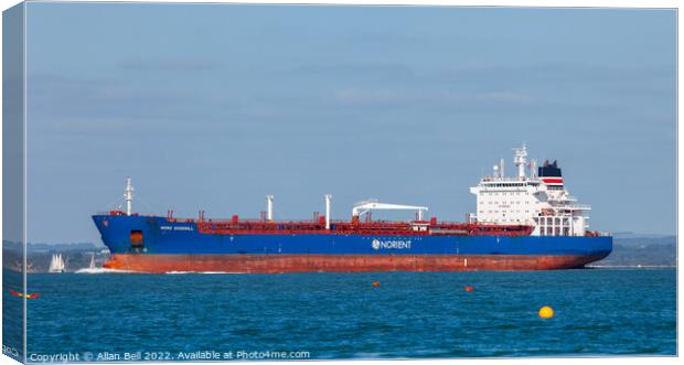 Tanker Nord Goodwill on Solent Canvas Print by Allan Bell