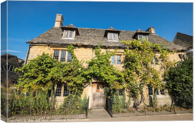 Vine House Bourton-on-the-Water. Canvas Print by Allan Bell
