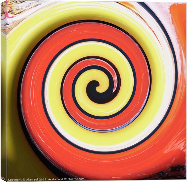 Red and Yellow Swirl Canvas Print by Allan Bell