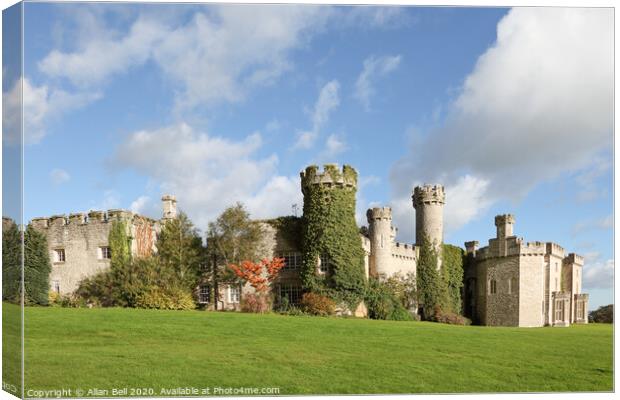 Clouds and Blue Sky over Bodelwyddan Castle Canvas Print by Allan Bell