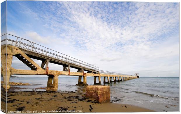 Old Pier to lifeboat station Canvas Print by Allan Bell