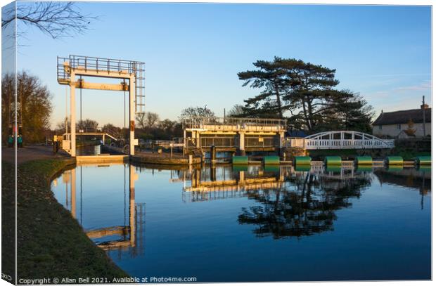 Baits Bite Lock Reflections Canvas Print by Allan Bell