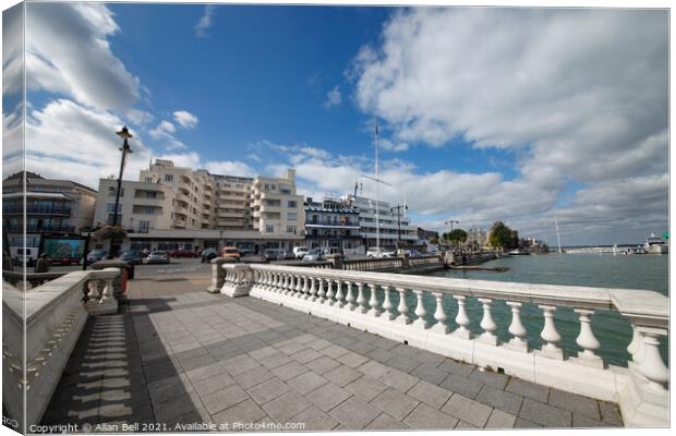 Seafront Cowes Isle of Wight from Trinity Pier Canvas Print by Allan Bell