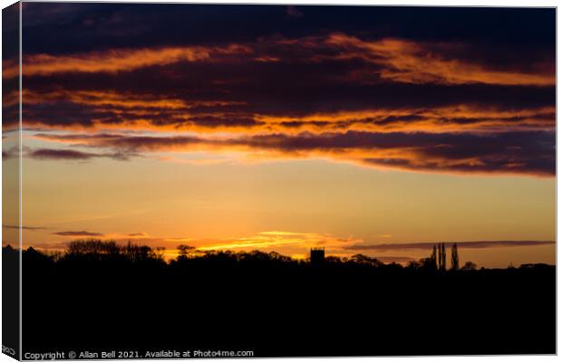 Sunset over Lincolnshire Canvas Print by Allan Bell