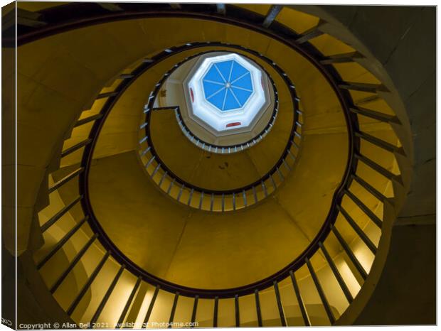 Circular Stairway and Octagonal Roof light Canvas Print by Allan Bell
