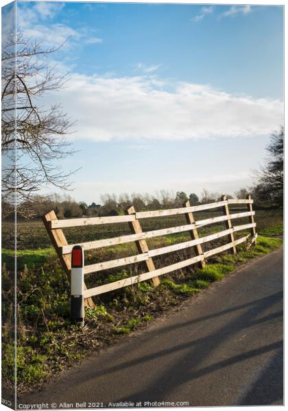 Leaning Fence Canvas Print by Allan Bell