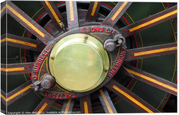 Burrell Traction Engine Wheel Hub Canvas Print by Allan Bell