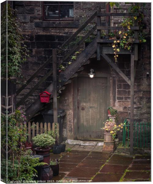 The Hanging Baskets of Heptonstall Canvas Print by Francis Wilson