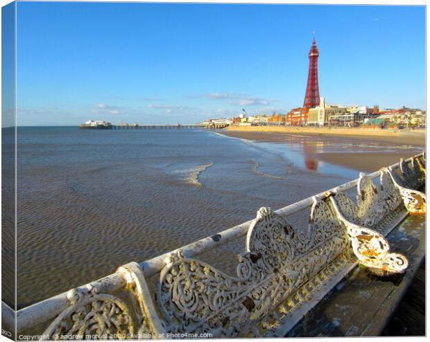 Sunny day in Blackpool  Canvas Print by andrew morrell