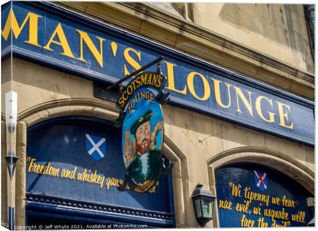 Scotsman's Lounge Canvas Print by Jeff Whyte