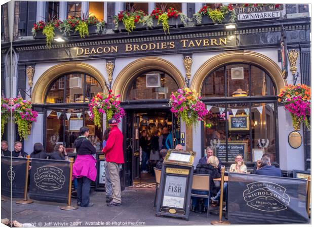 Deacon Brodie's Pub Canvas Print by Jeff Whyte