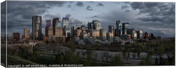 Calgary skyline panoramic Canvas Print by Jeff Whyte