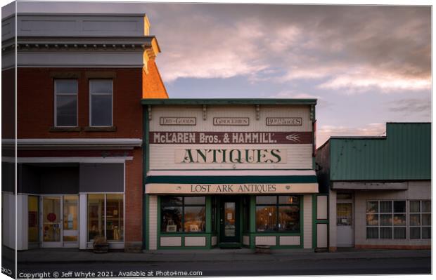 Historic buildings in Nanton Canvas Print by Jeff Whyte
