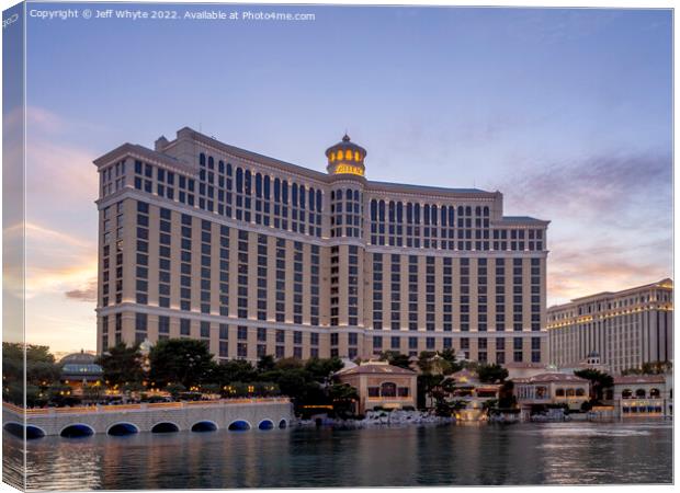 Fountains of Bellagio Resort and Casino Canvas Print by Jeff Whyte