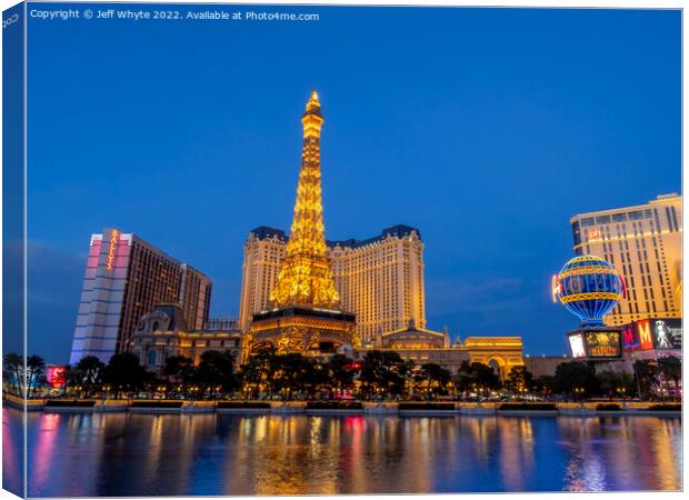 Paris Resort, Las Vegas Canvas Print by Jeff Whyte