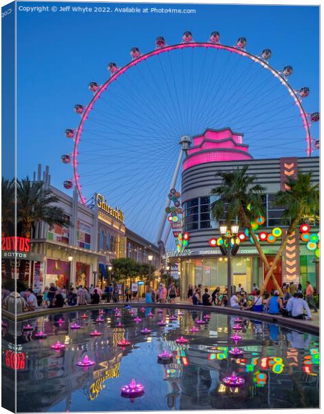 View of the the LINQ High Roller and Promenade Canvas Print by Jeff Whyte