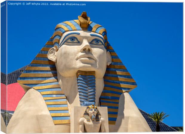  Sphinx outside the famous Luxor Hotel  Canvas Print by Jeff Whyte