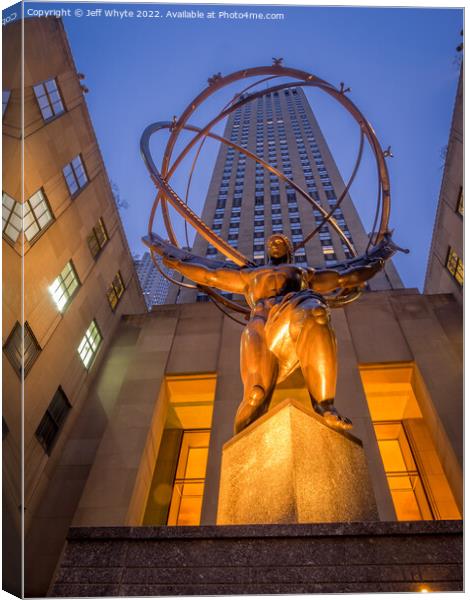 Atlas statue at Rockefeller Canvas Print by Jeff Whyte
