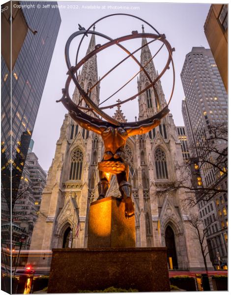Atlas statue at Rockefeller Canvas Print by Jeff Whyte