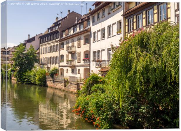 Along the Ill River in Petite France Canvas Print by Jeff Whyte
