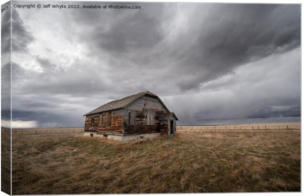 Abandoned farm buildings Canvas Print by Jeff Whyte