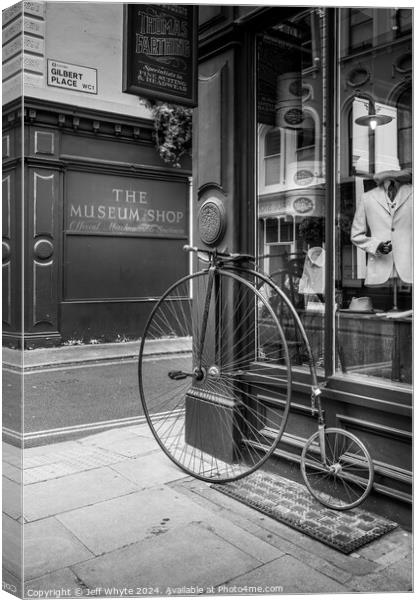 Antique bicycle, London Canvas Print by Jeff Whyte
