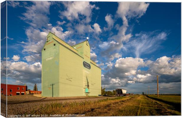 Stavely Grain Elevator Canvas Print by Jeff Whyte