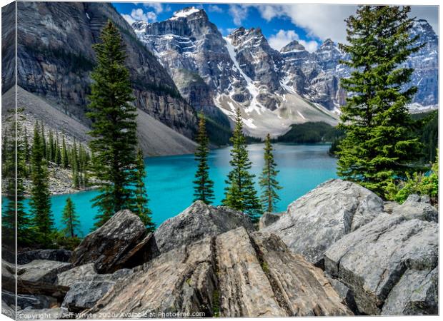 Moraine Lake Canvas Print by Jeff Whyte