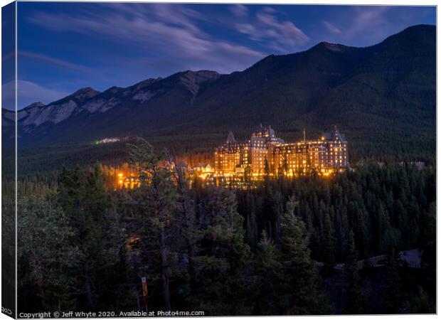 Banff Springs Hotel  Canvas Print by Jeff Whyte
