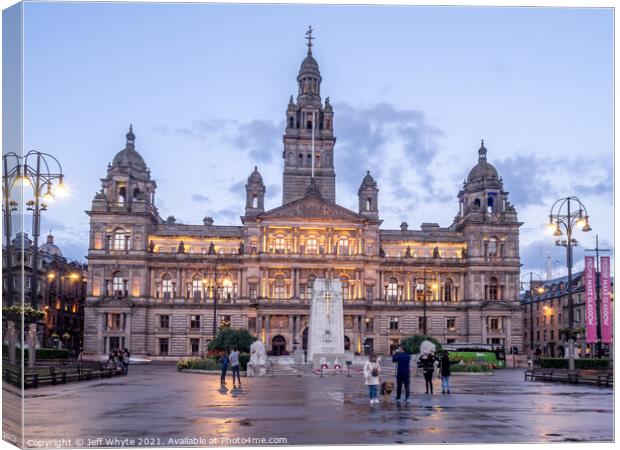 Glasgow City Chambers in George Square Canvas Print by Jeff Whyte
