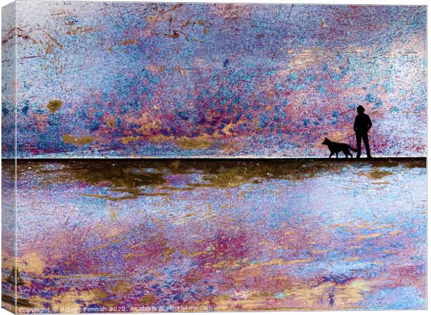 Walking The Dog  Canvas Print by Robert Fennah