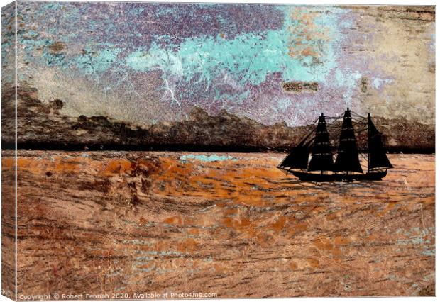 Ship In A Storm  Canvas Print by Robert Fennah