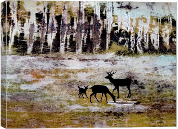 Grazing Deer Canvas Print by Robert Fennah