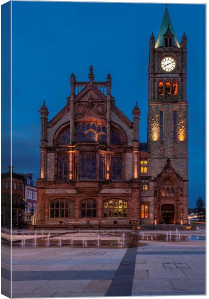 The Enchanting Guildhall of Londonderry Canvas Print by KEN CARNWATH