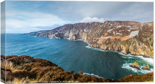 A Breathtaking View of Slieve League Canvas Print by KEN CARNWATH
