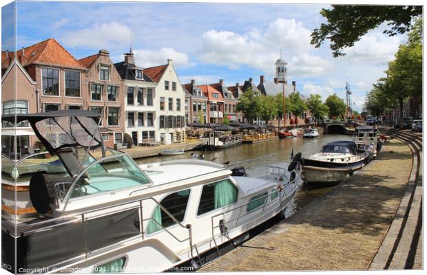 Canalside View, Dokkum, the Netherlands Canvas Print by Imladris 