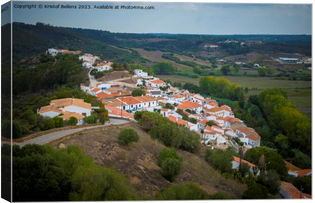 View on the old town of Aljezur in Algarve, Portugal Canvas Print by Kristof Bellens