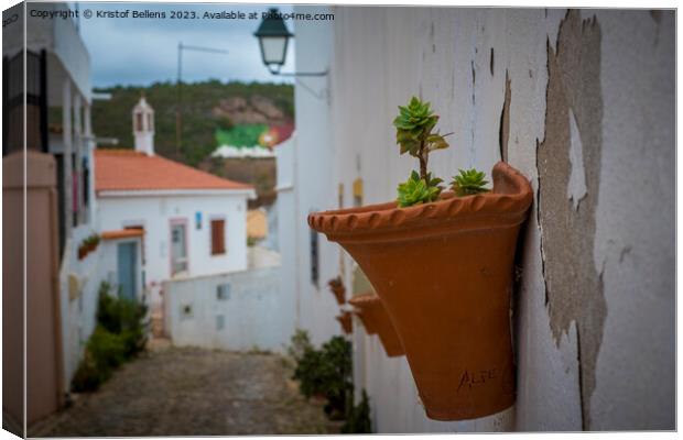 View on the streets of Alte, cozy village in the Algarve in Portugal. Canvas Print by Kristof Bellens