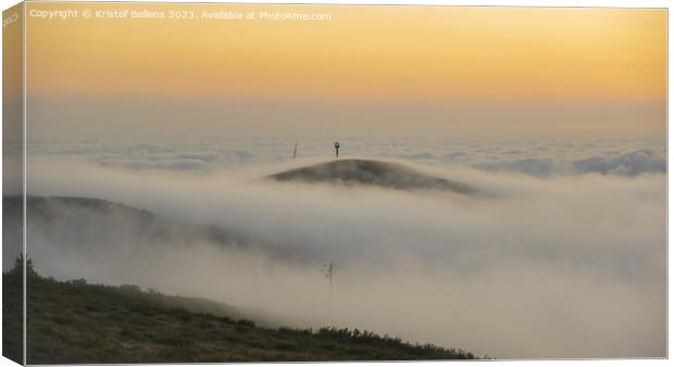 Sunset view on mountain Foia in Mochique Canvas Print by Kristof Bellens