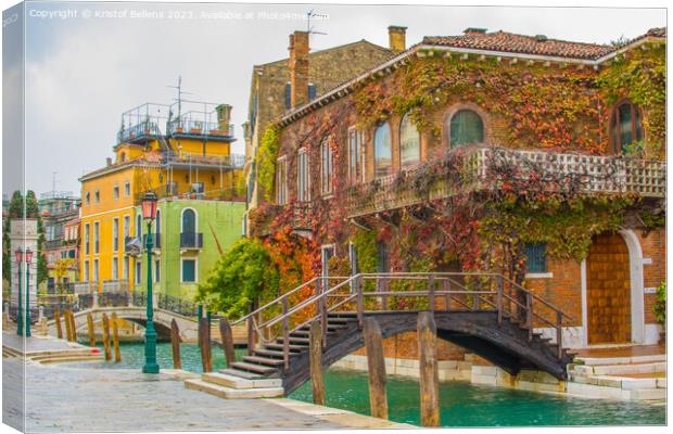 Travel and tourism in Venice: colorful canal houses Canvas Print by Kristof Bellens