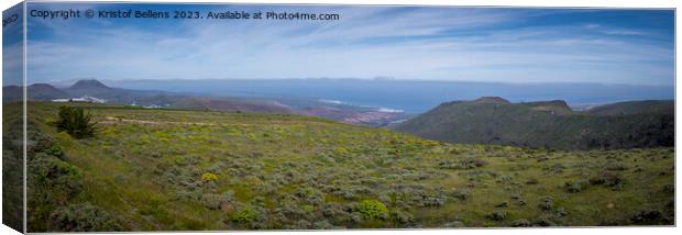 Panoramic Lanzarote landscape during springtime. Canvas Print by Kristof Bellens