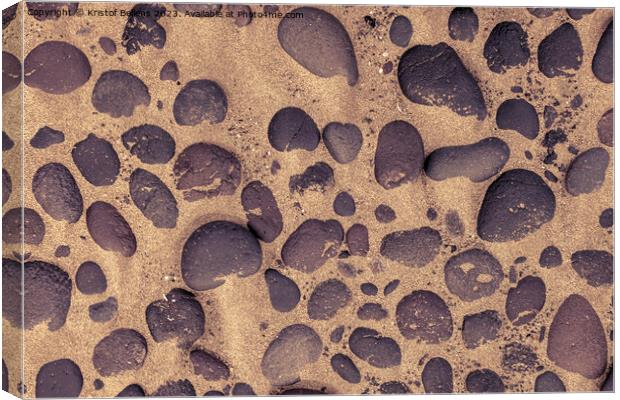 Directly above shot of lava stones in the sand Canvas Print by Kristof Bellens
