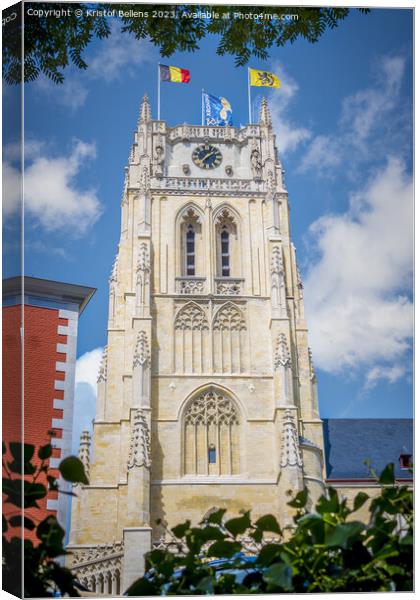 View on the Basilica of Our Lady or Old Cathedral of Tongeren, Belgium Canvas Print by Kristof Bellens