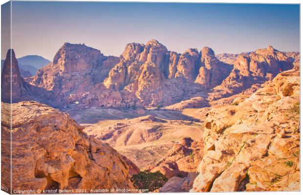 Landscape and nature of Petra, Jordan during High Place of Sacrifice Trail. Canvas Print by Kristof Bellens