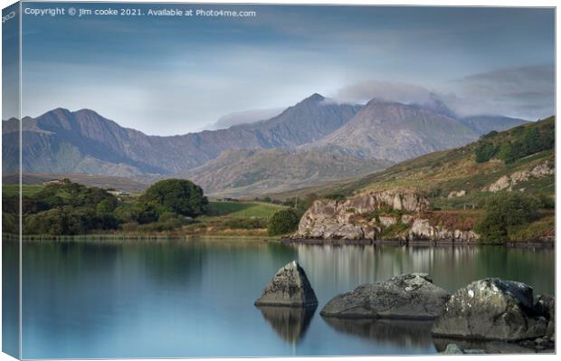 The Lake in the heart Snowdonia Canvas Print by jim cooke
