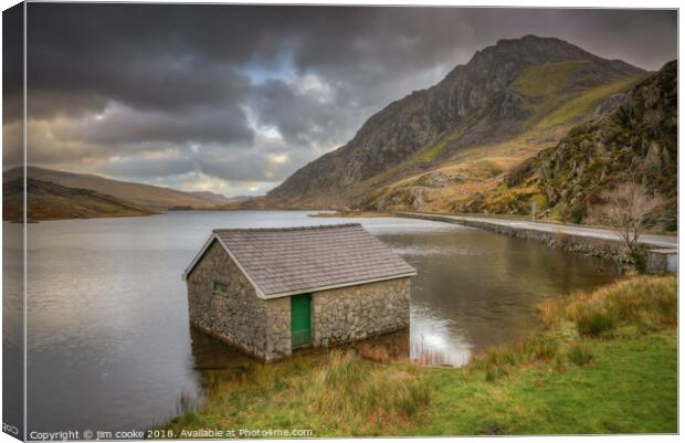 The Boathouse at Llyn Ogwen Canvas Print by jim cooke