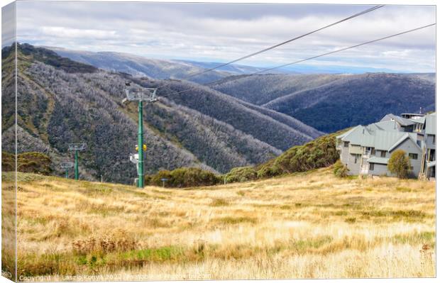 Chairlift - Hotham Heights Canvas Print by Laszlo Konya